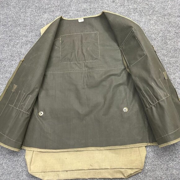 VTG Storm Pruf Japan Vest Mens M Beige Fishing Zip Up Pockets - Picture 4 of 10